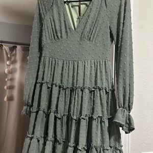 Altar'd State Sage Long Sleeve Dress